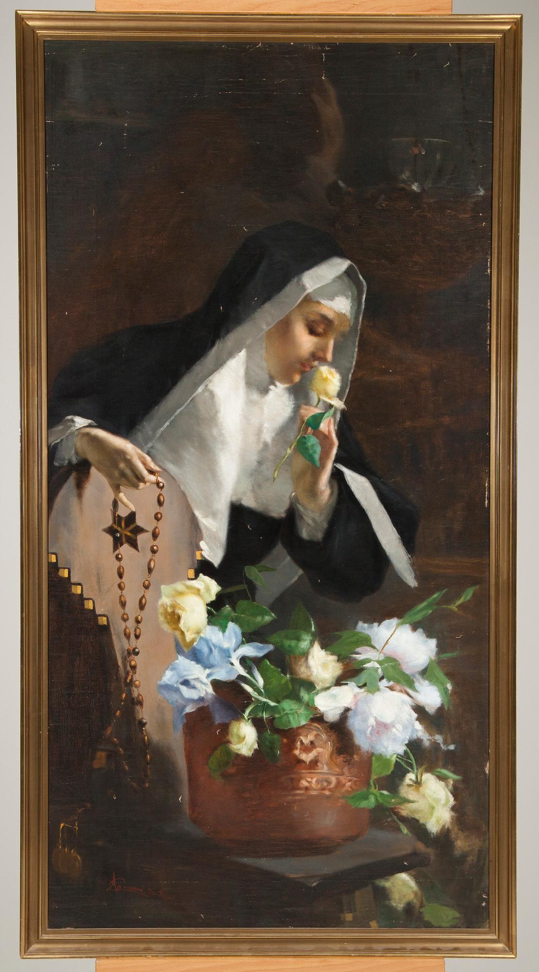 OKÄND ITALIENSK KONSTNÄR, 1900-tal, olja på duk, otydligt signerad.