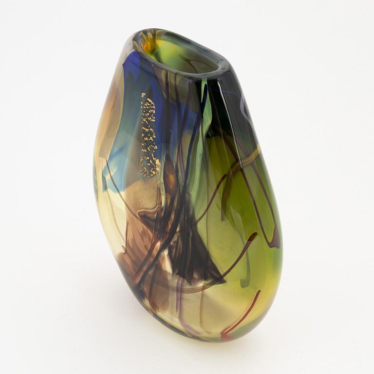 Jan-Erik Ritzman, a unique glass vase, Transjö, signed and dated -89.