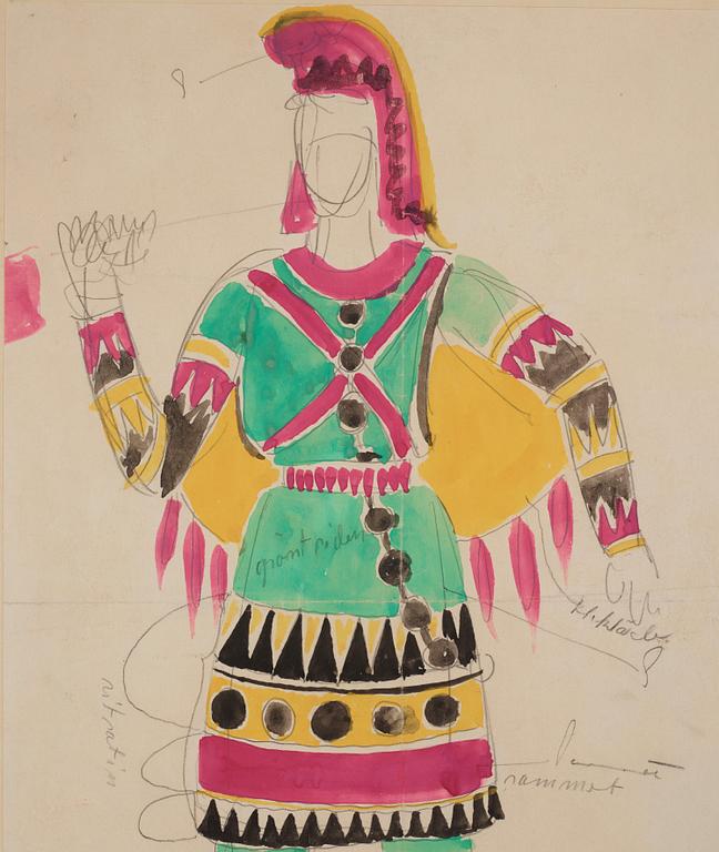 Isaac Grünewald, Costume Sketch.