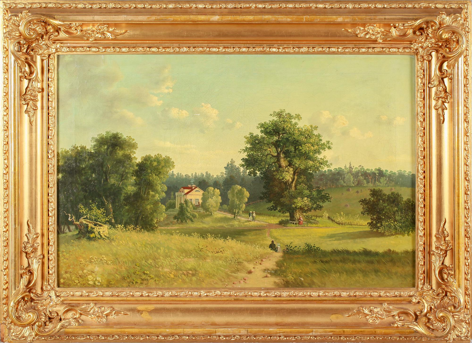 OKÄND KONSTNÄR, olja på duk, osignerad, omkring år 1900.