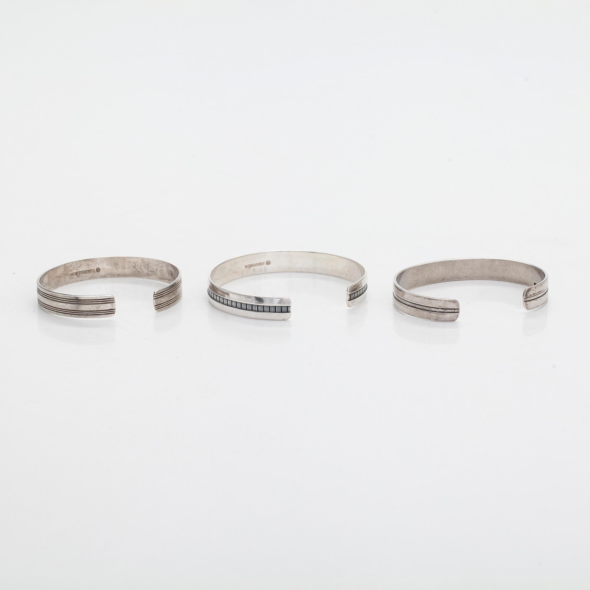 Kalevala Koru, armband, 3 st, silver, Helsingfors 1962- 1998.