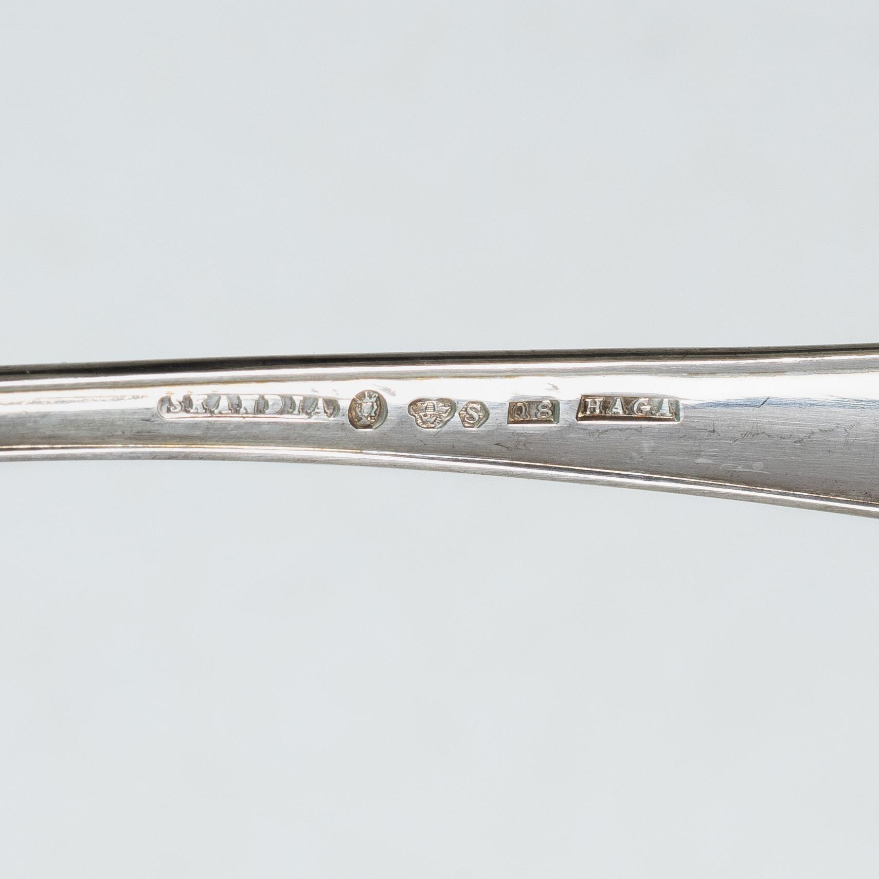 Cutlery, 12 pieces, silver, “Haga”, Skandia Silver-& Nysilver Ab, Stockholm, 1938–1942.