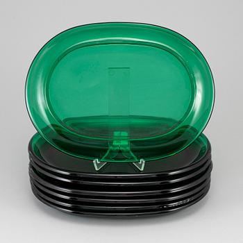 JOSEF FRANK, hummertallrikar, 7 st, glas, Svenskt Tenn.