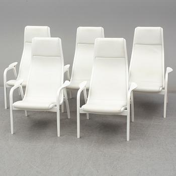 Five 'Lamino' easy chairs by Yngve Ekström from Swedese.