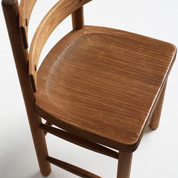 Axel Einar Hjorth, a set of four stained pine "Sandhamn" chairs, Nordiska Kompaniet, Sweden 1933.