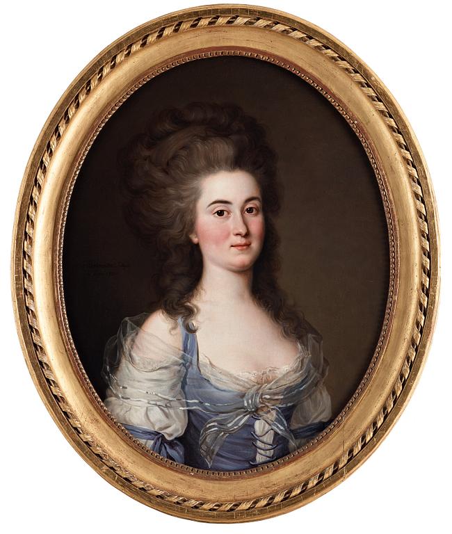 Adolf Ulrik Wertmüller, Young lady in a blue bodice and fichu.