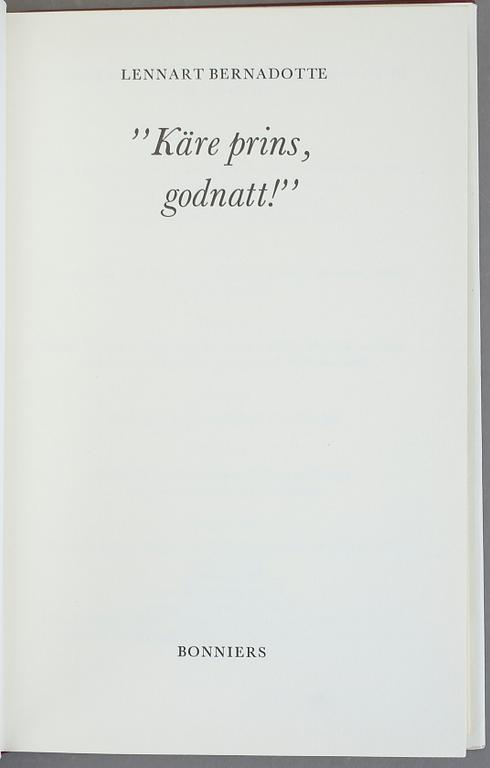 SIGNERADE BÖCKER, 4 st, bla Vilhelm Moberg resp Prins Lennart.