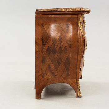 A Swedish Rococo 18th century commode attributed to Christian Linning, master 1744.