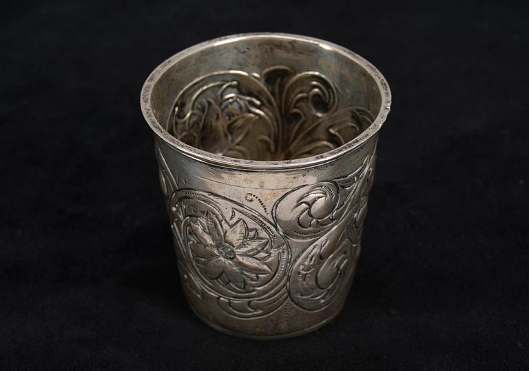 BÄGARE, silver, barock, troligen Sverige 1700-talets början.