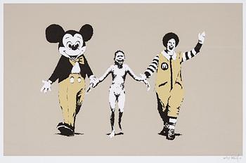 BANKSY, färgserigrafi, 2004, signerad 119/150. 37 x 58 cm.