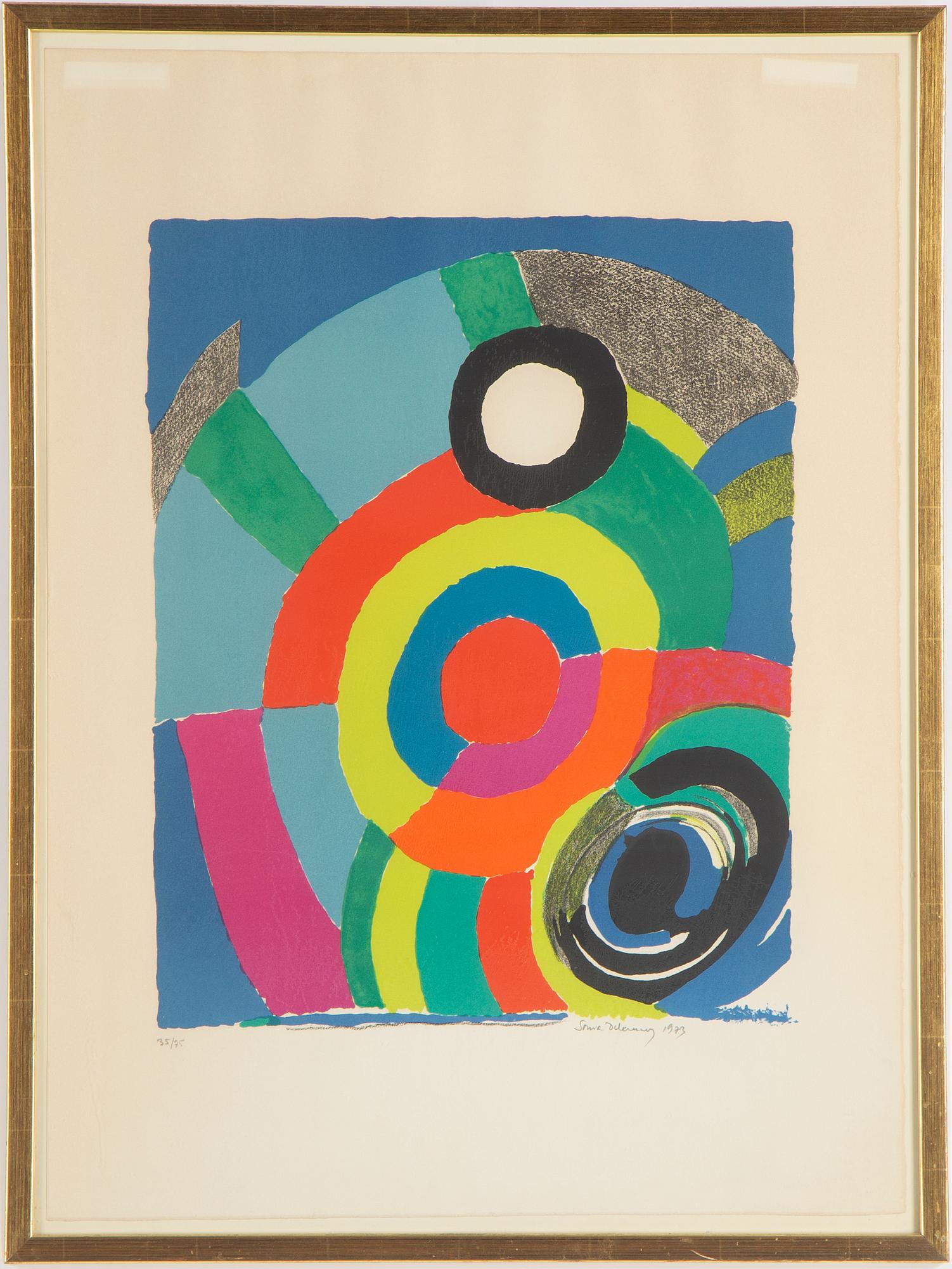 SONIA DELAUNAY, a colour lithograph, signed and numbered 35/75.