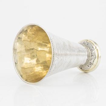 A Swedish parcel-gilt silver beaker, mark of Erik Lemon, Uppsala 1795.