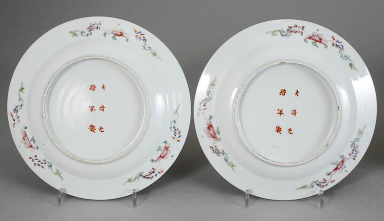 FAT, 4 st, porslin, Guangxu, omkring år 1900.