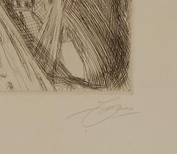 ANDERS ZORN, Etsning, signerad.