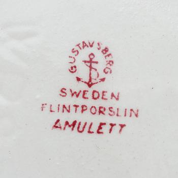 SERVISDELAR, 49 delar, flintgods, "Amulett", Wilhelm Kåge, Gustavsberg, 1900-tal.