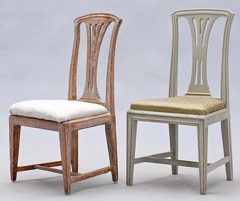 STOLAR, 2 st, gustavianska, sign J Höglander samt E Öhrmark. 1700-talets slut.