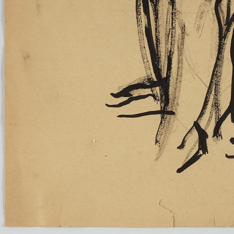 Bengt Lindström, ink and charcoal on paper, signed with stamp, certified by Curt Aspelin verso.