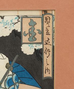 Utagawa Kunisada, 'Ghost', 'Warrior' and Yoshitaki 'Kabuki actor'.