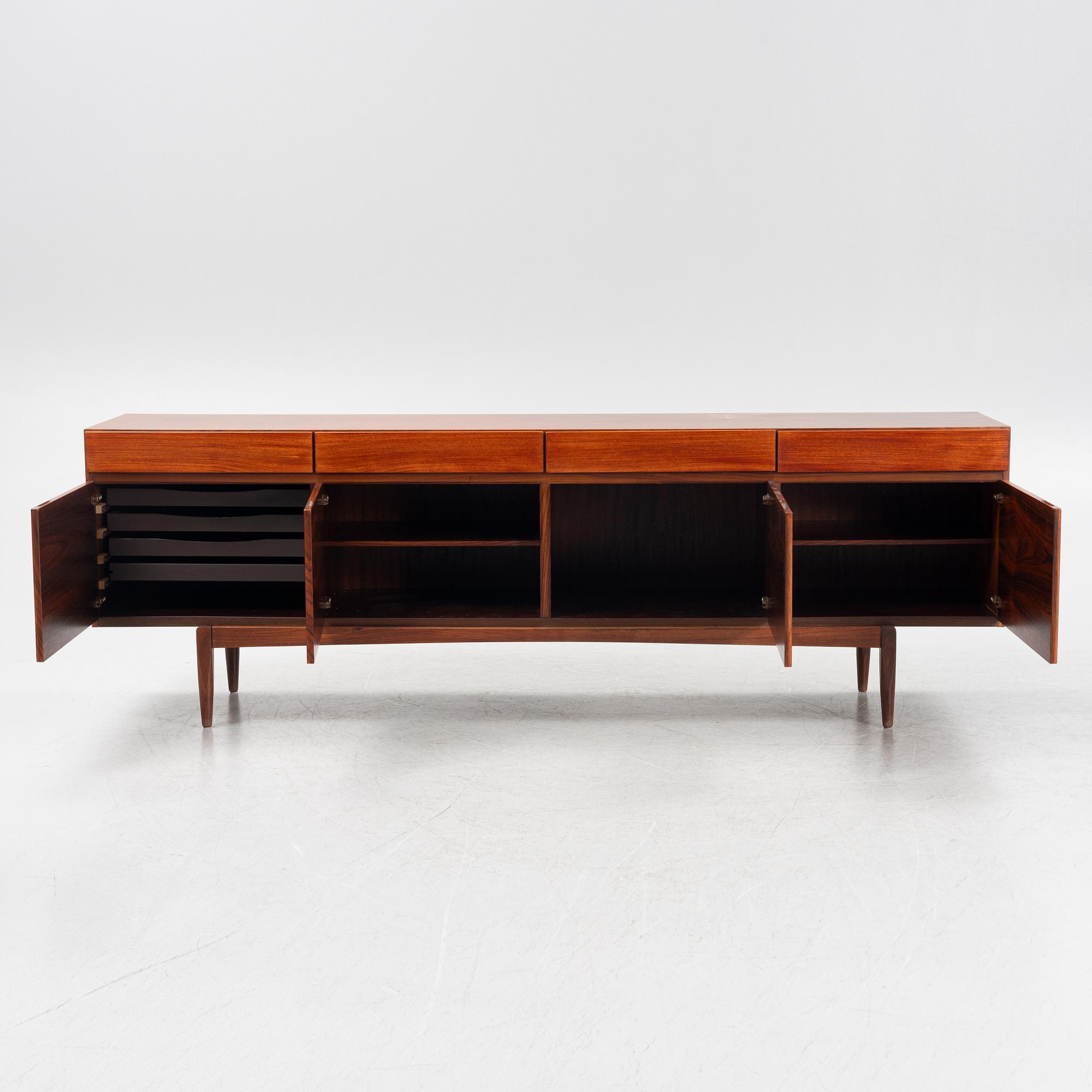 Ib Kofod Larsen, a teak and rosewood veneered sideboard, "FA-66", Faarup Møbelfabrik, Denmark, 1950/60s.