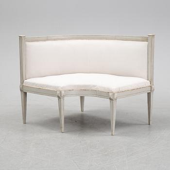 A Gustavian style corner sofa, 19th Century.