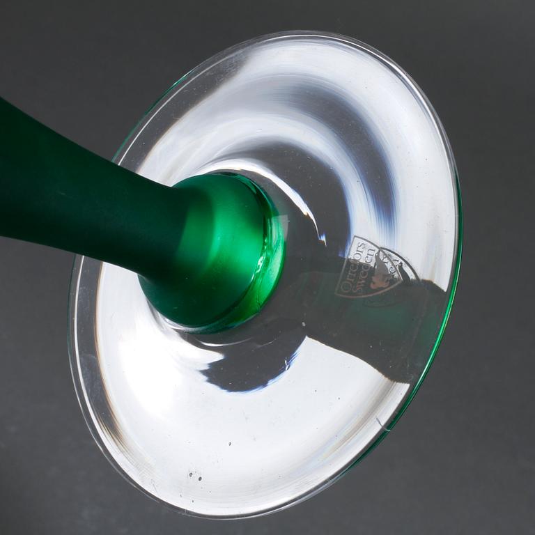 LJUSSTAKAR, ett par, "Celeste", Anne Nilsson, Orrefors, 1900-talets slut.