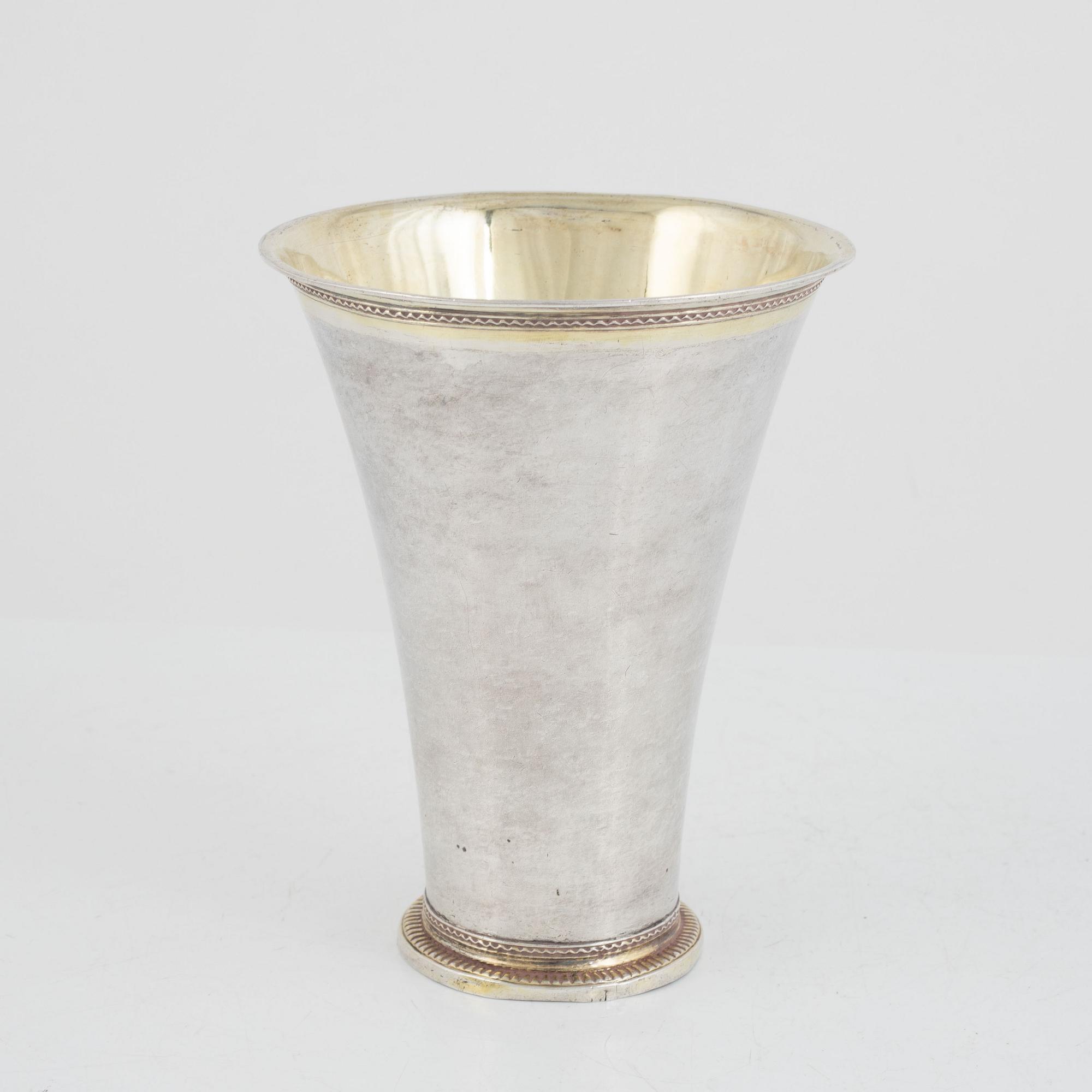 Abraham Wirgman, bägare, silver, Göteborg 1759.