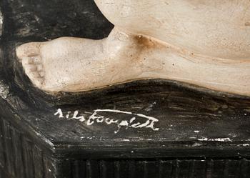 NILS FOUGSTEDT, skulptur, bemålad gips. Sign.