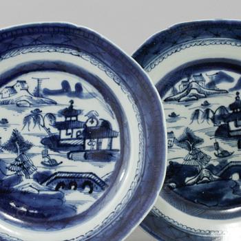 TALLRIKAR, 4 st, porslin, Kina, 1800-tal.