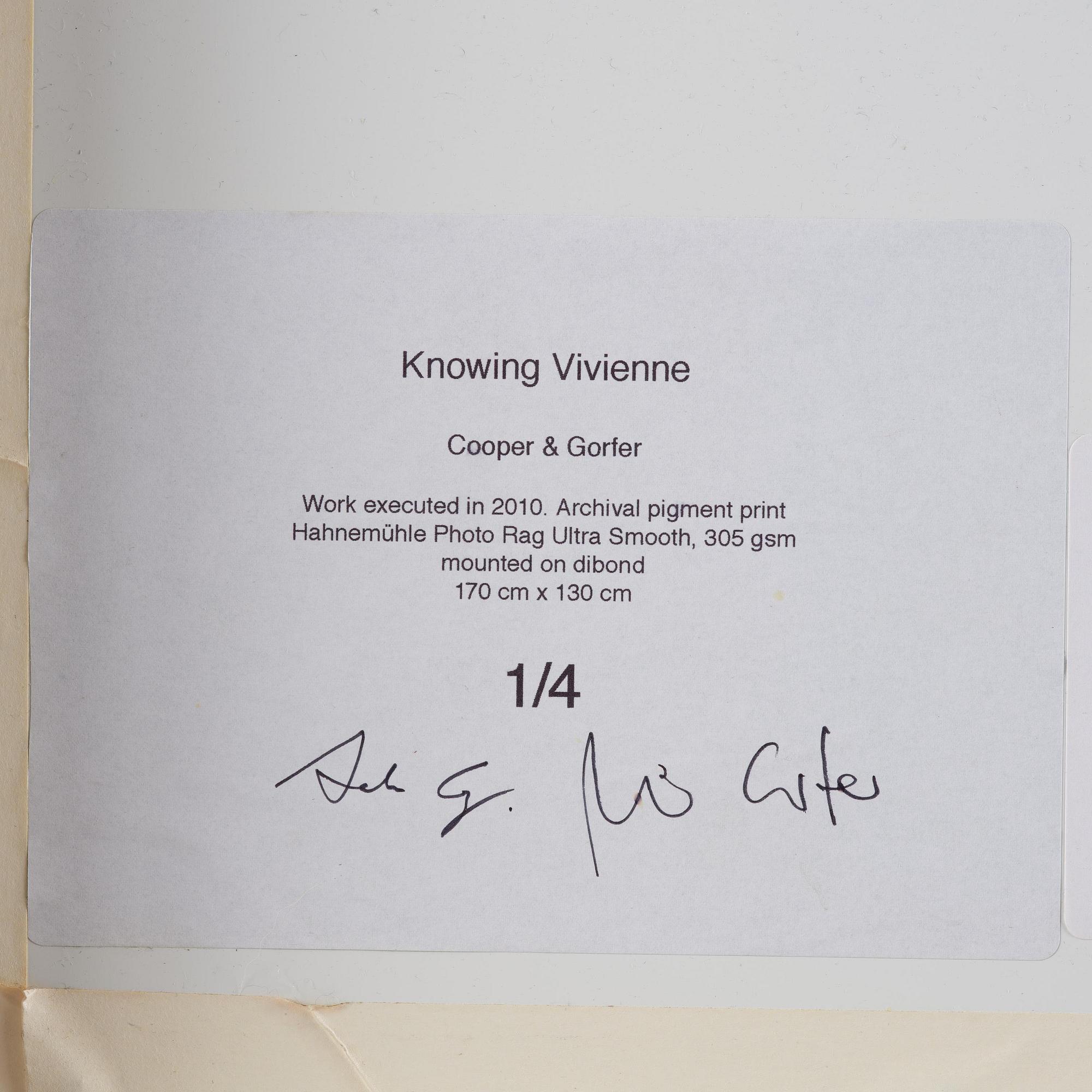 Cooper & Gorfer, "Knowing Vivienne", 2010.