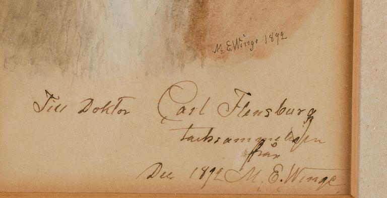 MÅRTEN ESKIL WINGE, akvarell, signerad och daterad 1892.