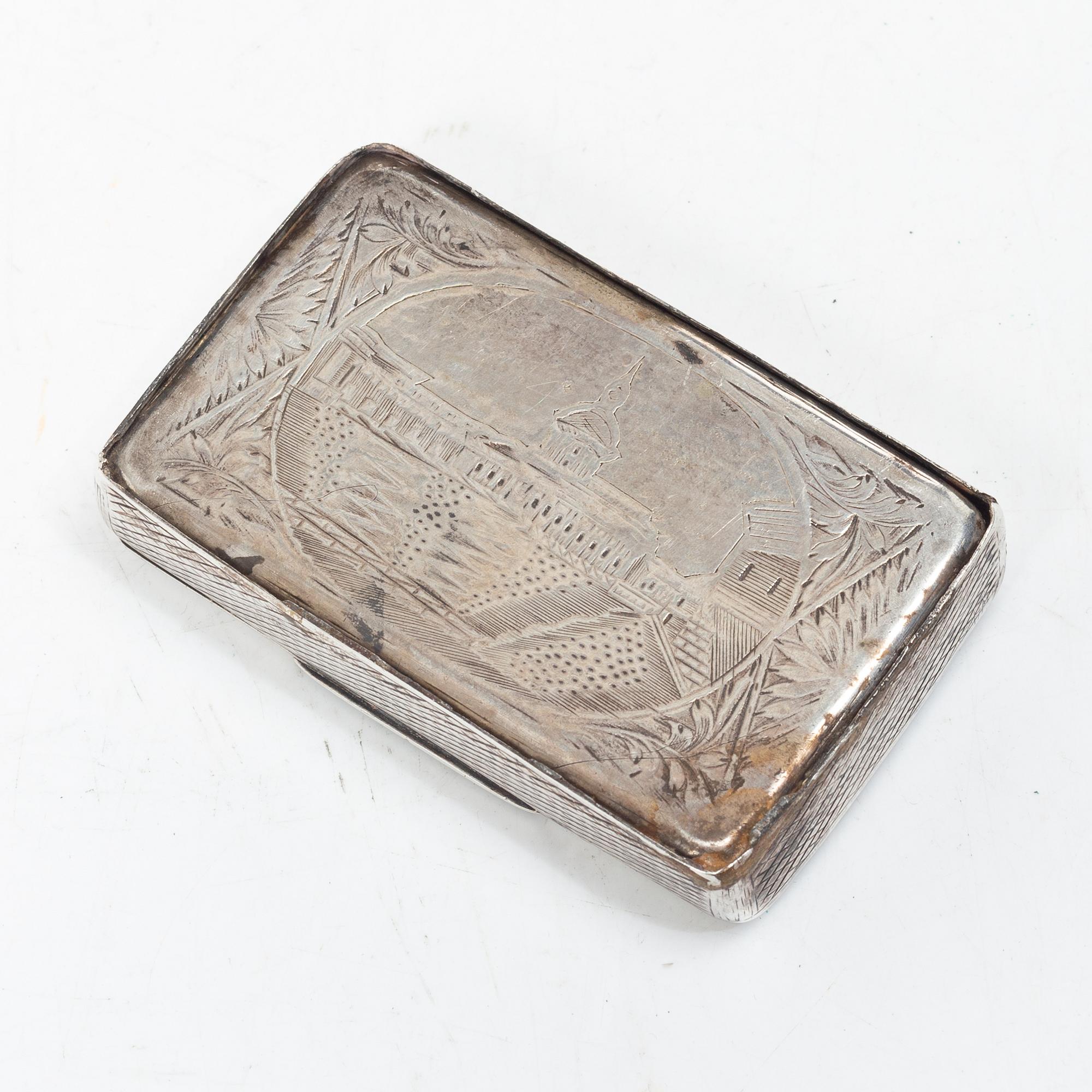 A Russian silver box, Moscow, 1842.