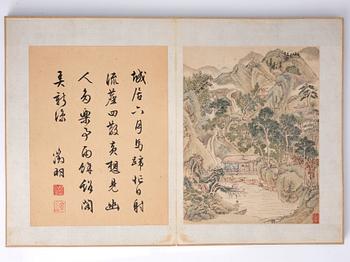 An album with 16 pages in the style of Wen Zhengming (1470–1559), Qing dynasty, 19th Century.