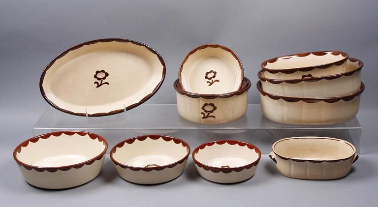 SERVISDELAR, 28 delar porslin, "Pyro" Wilhelm Kåge, Gustavsberg.