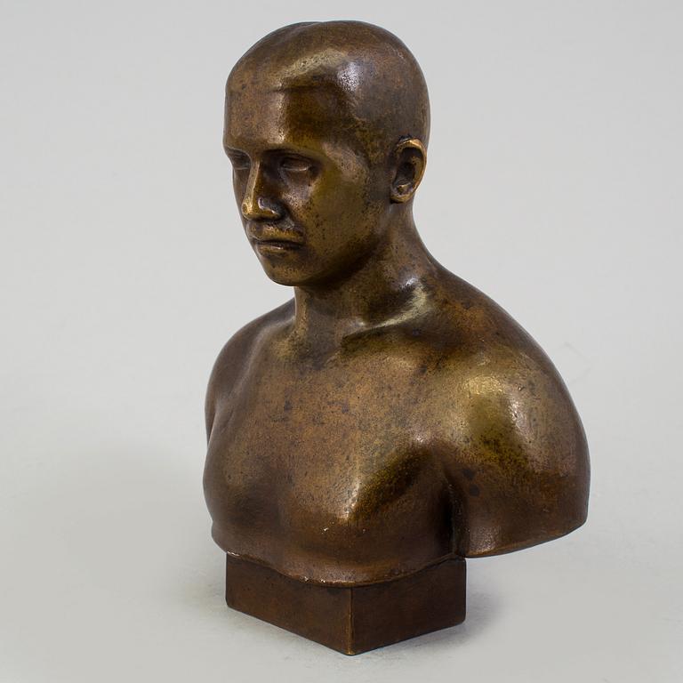 JOHANNES COLLIN, a bronze bust, signed and dated 1924.