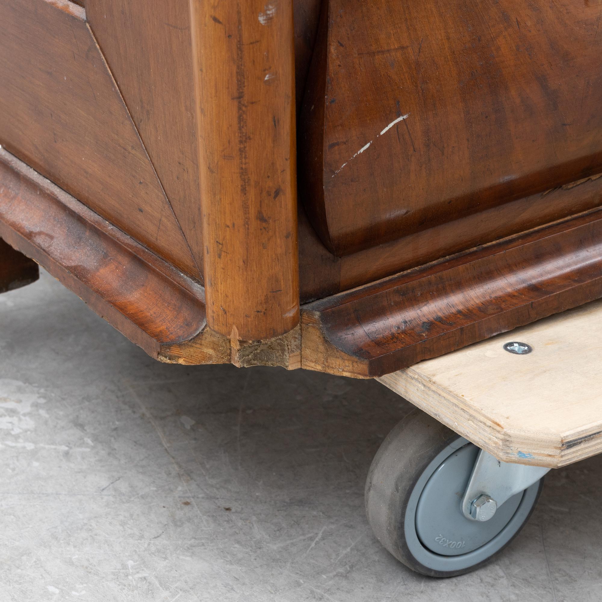 A mahogany veneered Gothic Revival cabinet, second half of the 19th Century.