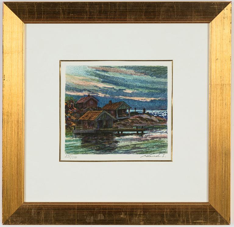 Roland Svensson, färglitografi, signerad och numrerad 251/350.