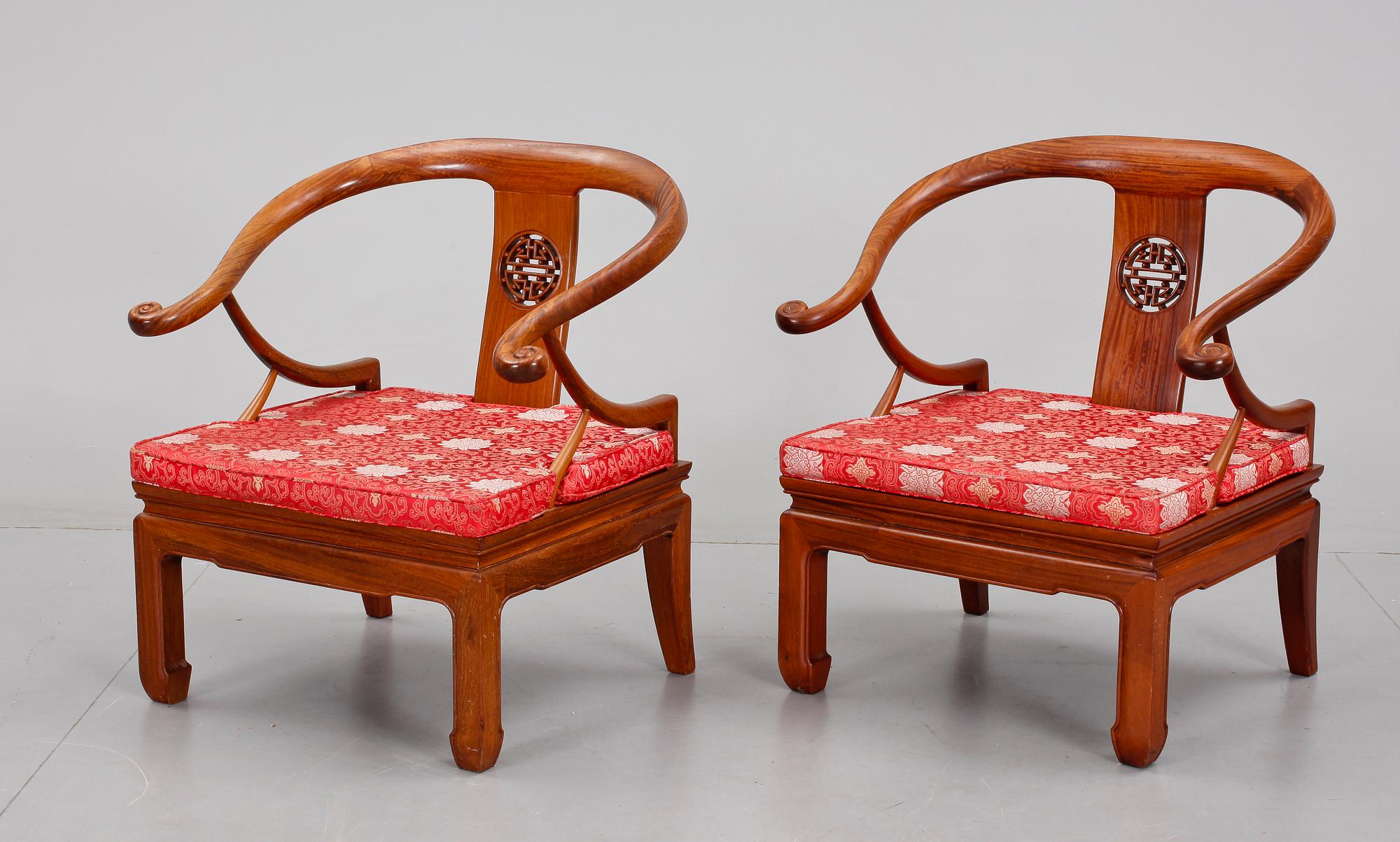 FÅTÖLJER, ett par, Hongkong, 1980-tal.