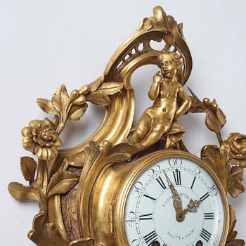 A Louis XV 18th century wall clock by the brothers Georges or Edme Causard (clockmakers in Paris 1770's/80's.