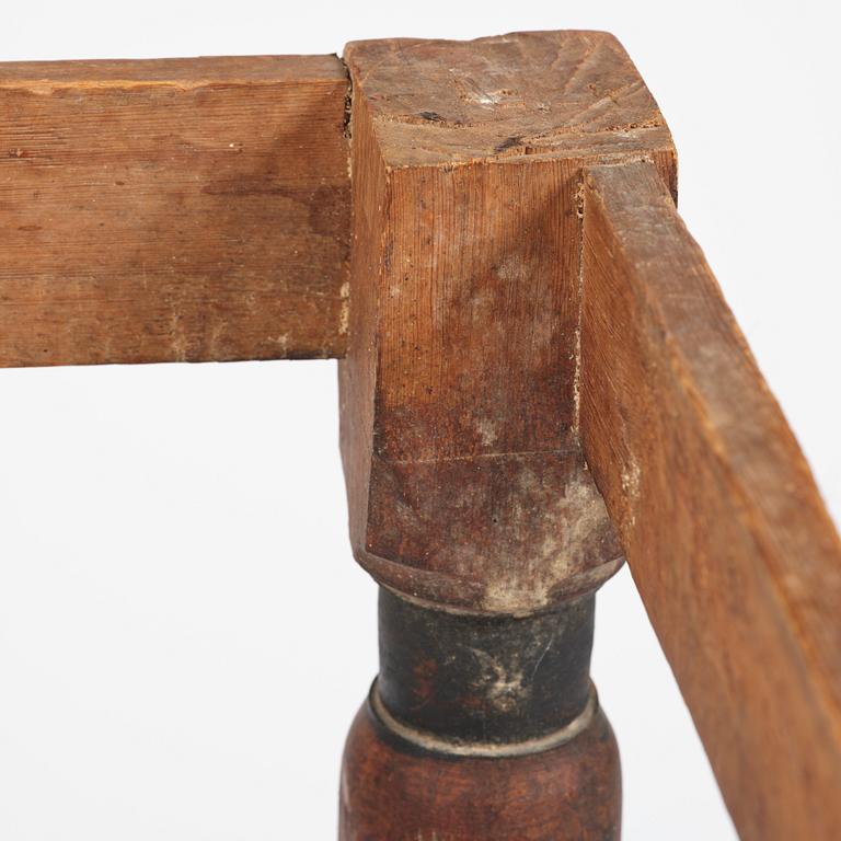 A Swedish baroque table base, circa 1700.