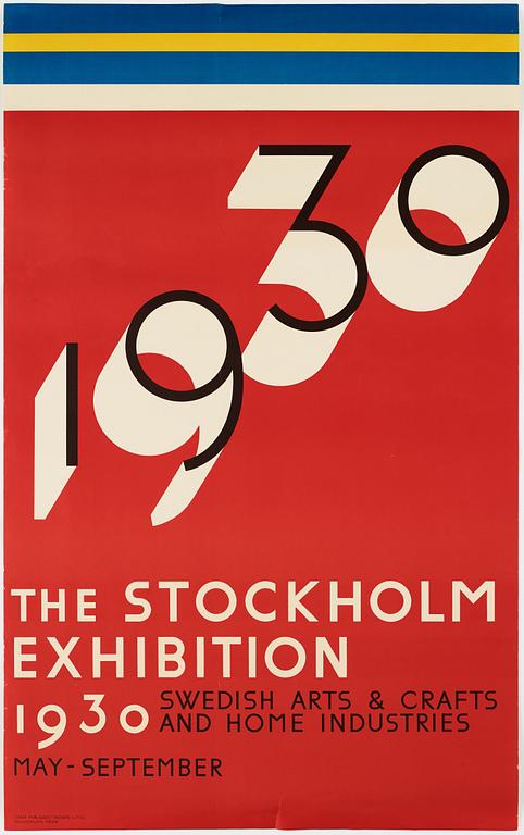 Sigurd Lewerentz, poster from 'The Stockholm exhibition 1930' reprinted in 1976.