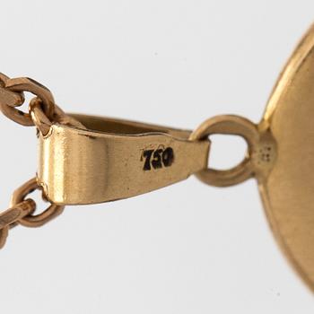Medaljonki ja ketju, 18K kultaa.