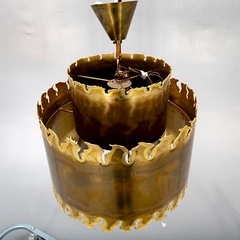 A set of brass ceiling pendant and wall lamp by Svend Aage Holm Sørensen later part of the 20th century.
