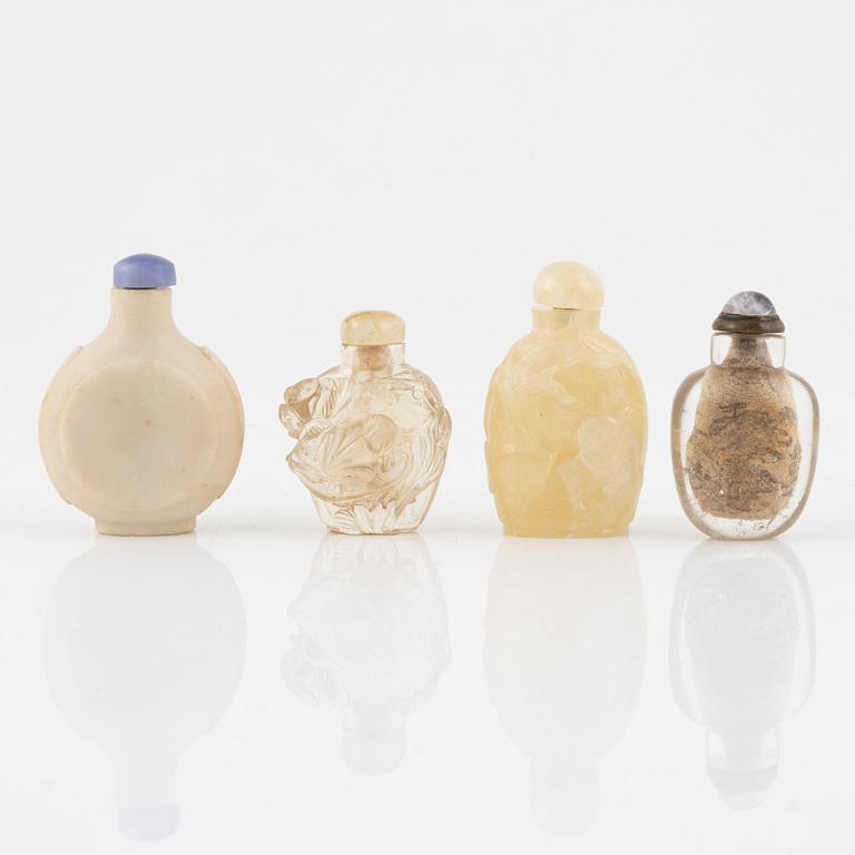 Nine snuff bottles, China, 20th century.