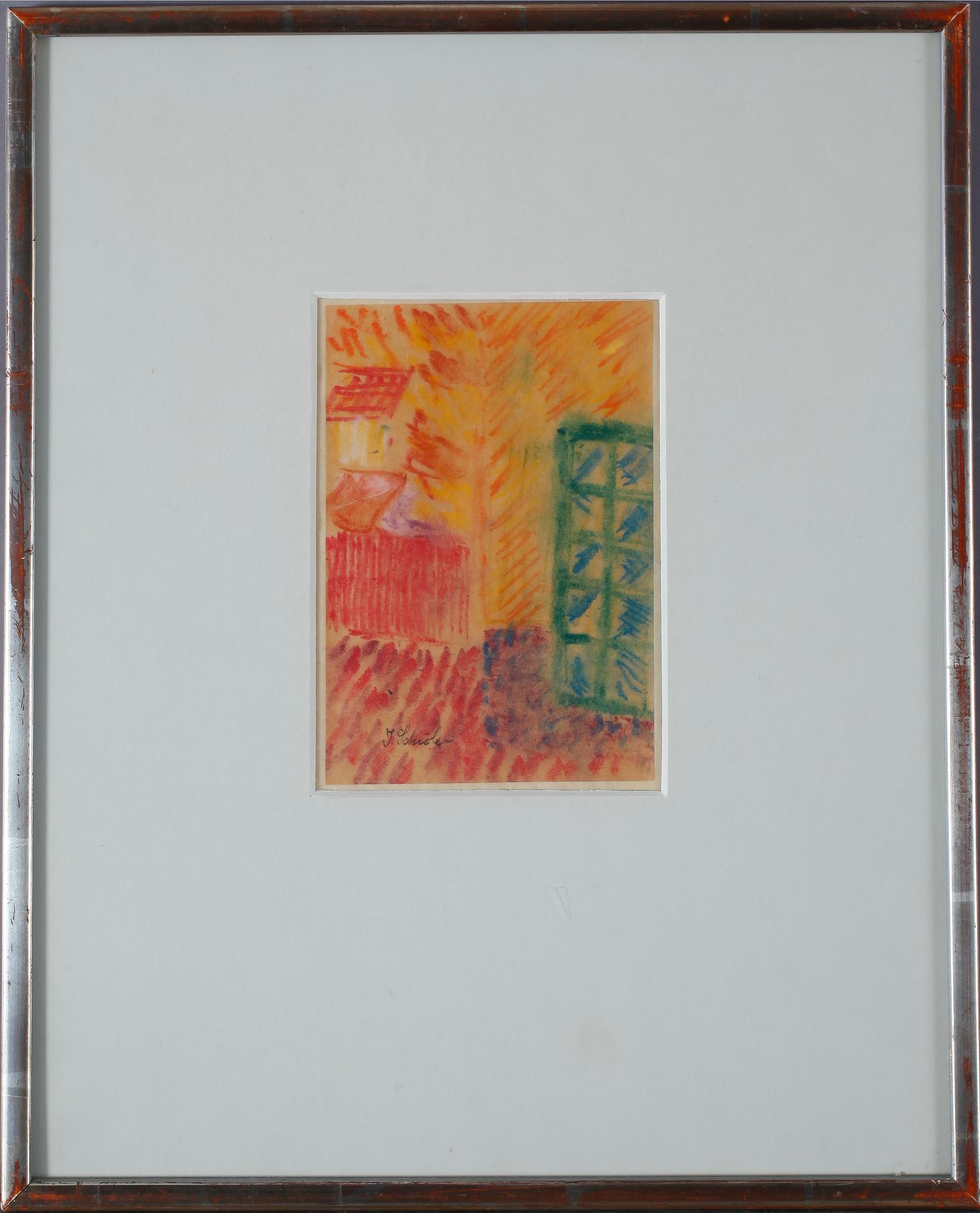 INGE SCHIÖLER, pastel, signed.