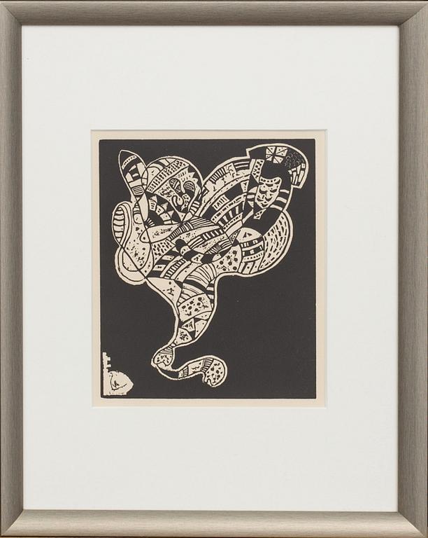 WASSILY KANDINSKY, woodcut. Signed in print. Société Internat. d'Art XXè siècle, Paris, 1974.