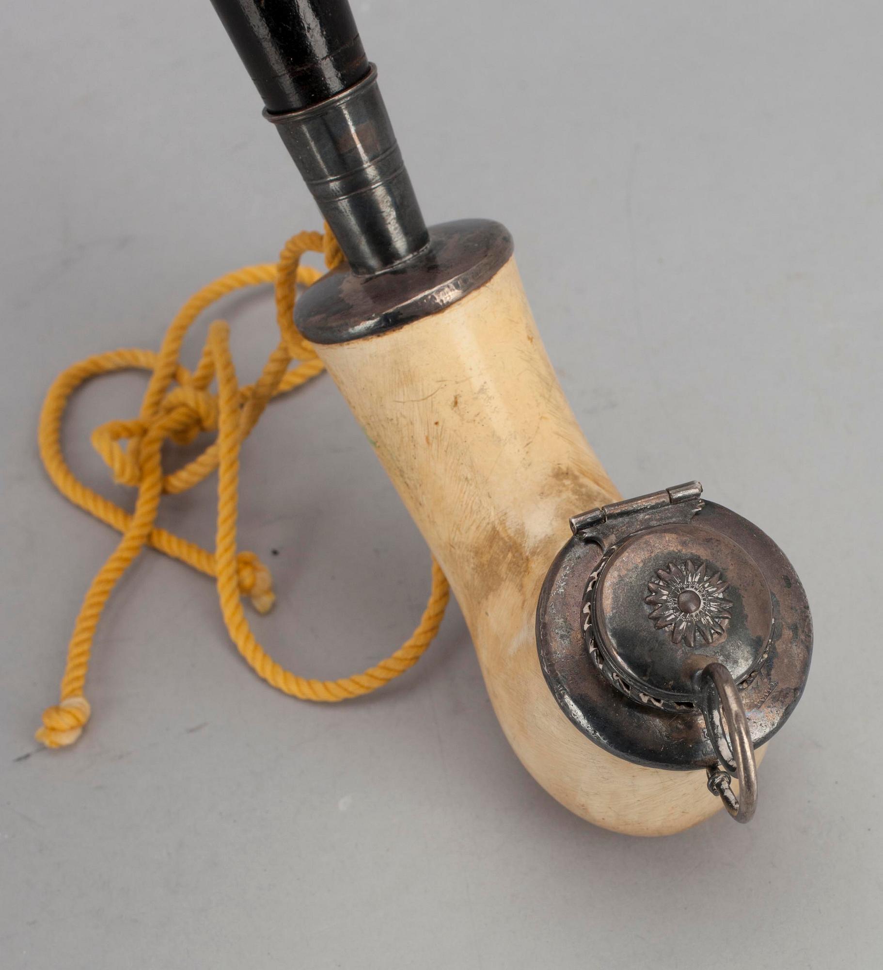 PIPA, silverbeslag, otydliga finska stämplar 1835.