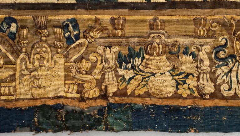 A tapestry, "Verdure", tapestry weave, ca 312-318 x 302-307 cm, Aubusson around 1700-first half of the 18th century.