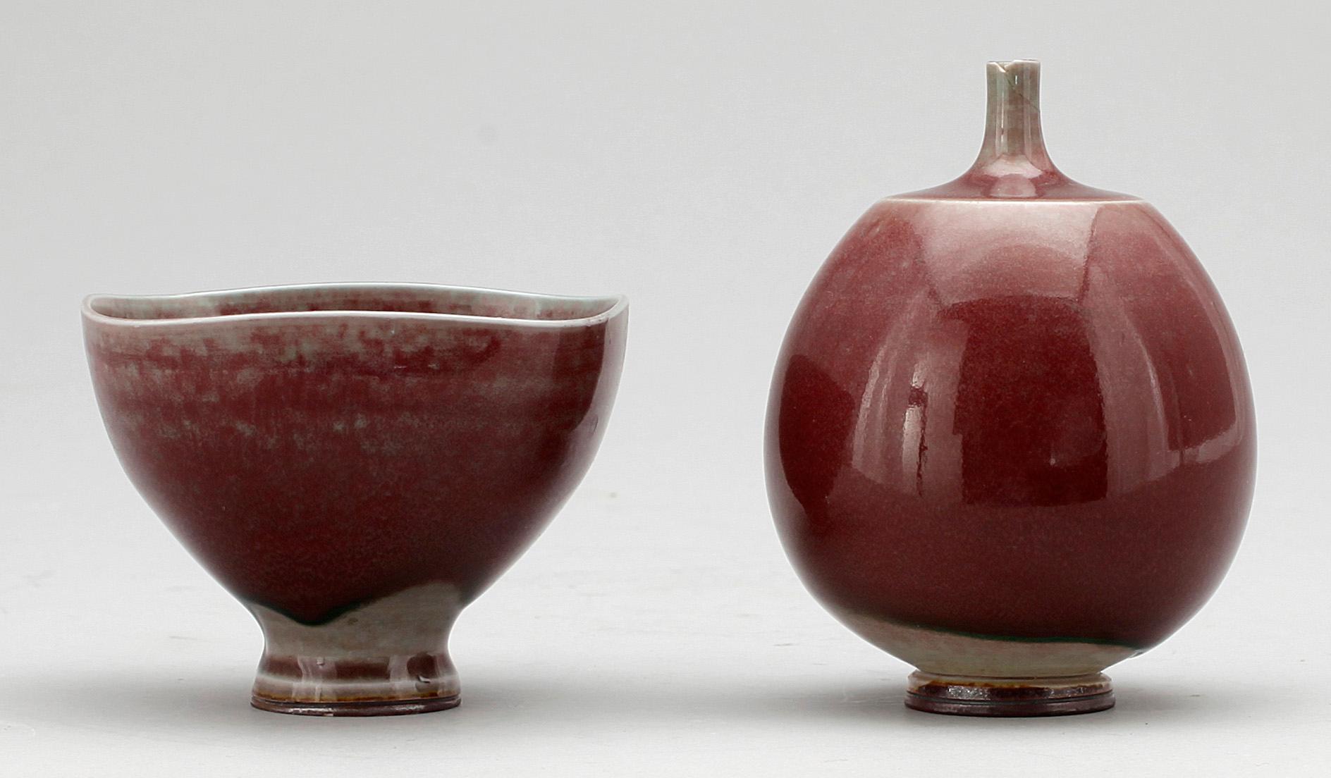 VAS samt SKÅL, stengods, Berndt Friberg, Gustavsberg.