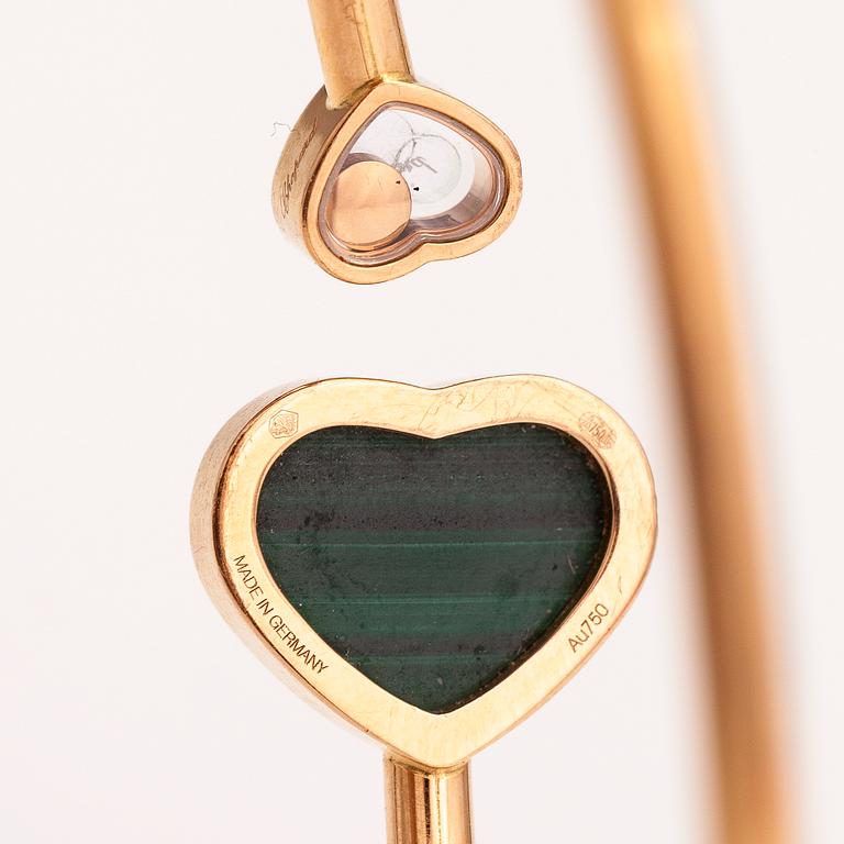 CHOPARD ARMBAND "Happy hearts", 18K guld, diamant och malakit. Märkt 857482, 6508783 och Made in Germany.