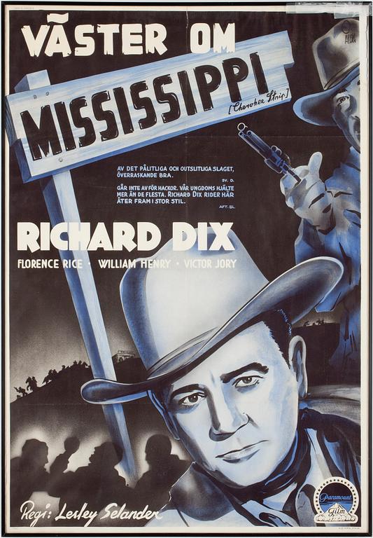 FILMAFFISCH, "Väster om Mississippi", 1950-tal.